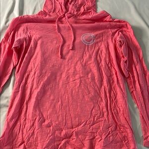 Pink Hooded Long Sleeve Shirt